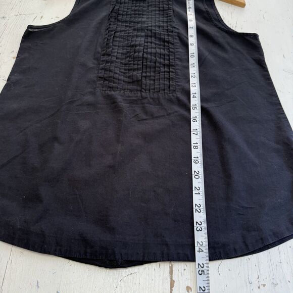 J CREW Blouse Top 4 Pleated High Neck Black Embellished Crystal Sleeveless - Picture 8 of 8